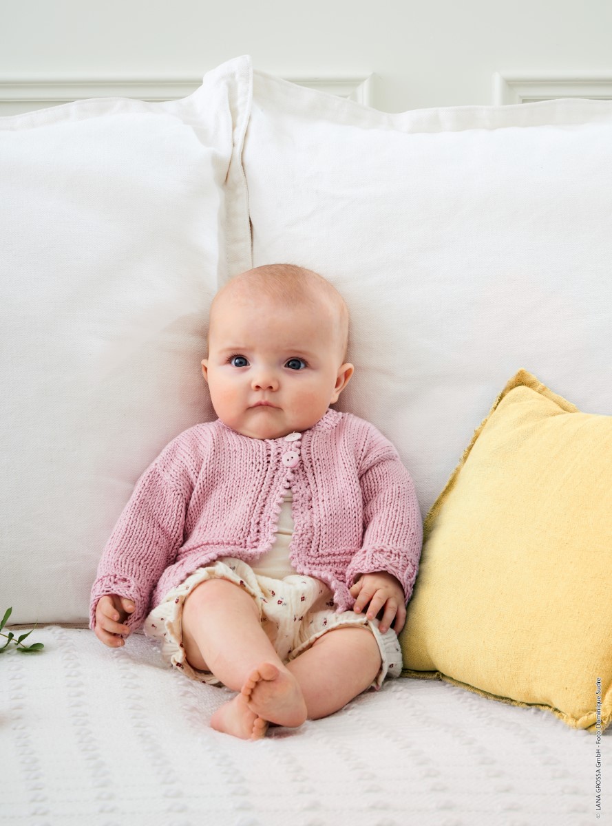 Anleitung Nr. 16688 Baby Jacke aus Soft Cotton (Lana Grossa)